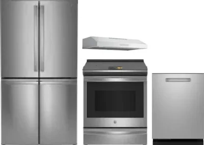 4 Piece Package Includes Refrigerator, Range, Hood And Dishwasher
